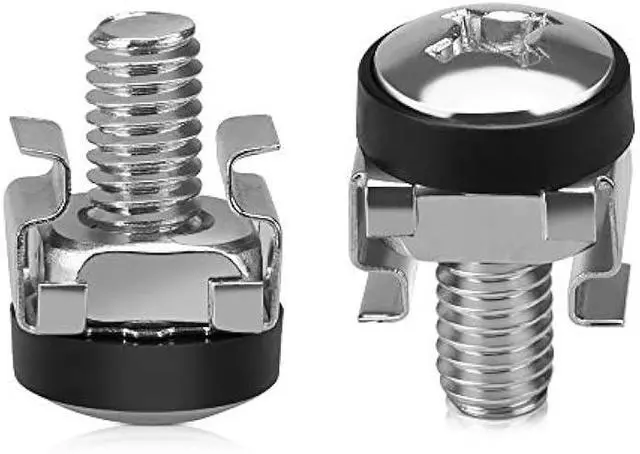 Alt view image 5 of 6 - kwmobile 50 Pack M6 Cage Nuts, Bolts and Washers Kit - Cage Nuts Set With Tool for Installation Extraction - For Patch Panel Rack Mount - Silver