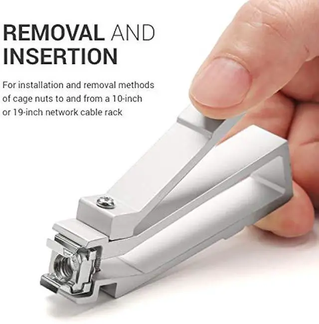 Alt view image 6 of 6 - kwmobile 50 Pack M6 Cage Nuts, Bolts and Washers Kit - Cage Nuts Set With Tool for Installation Extraction - For Patch Panel Rack Mount - Silver