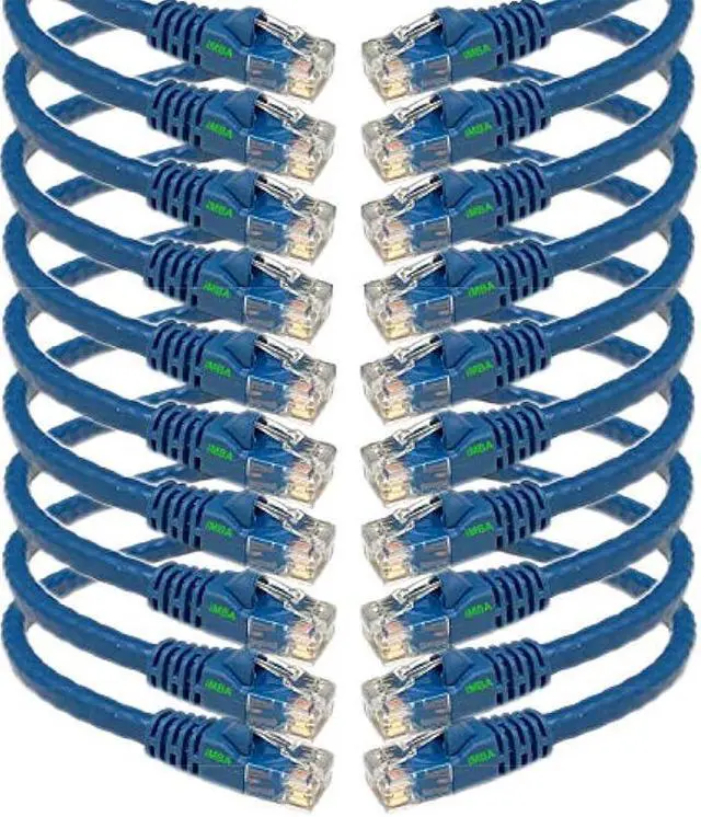 Main image of iMBAPrice 25'Cat5e Network Ethernet Patch Cable, 10 Pack, Blue (IMBA-CAT5-25BL-10PK)