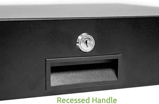 Alt view image 3 of 5 - Navepoint Rack Mount Drawer for 19-Inch Server Cabinet Case Or DJ with Lock and Key 2U Black