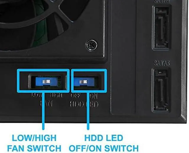 Alt view image 5 of 6 - Kingwin Hard Drive Enclosure for Computer PC Case Internal 5 Bay Hot Swap for 3.5 HDD SSD, SATA Backplane Aluminum Trayless Mobile Rack, Support SATA I/II/III & SAS I/II 6 Gbps Performance