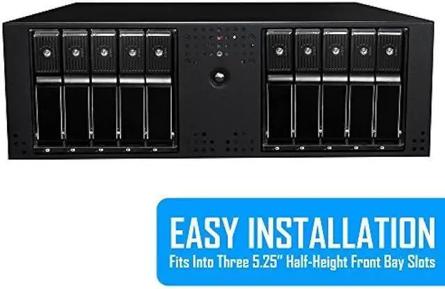 Alt view image 6 of 6 - Kingwin Hard Drive Enclosure for Computer PC Case Internal 5 Bay Hot Swap for 3.5 HDD SSD, SATA Backplane Aluminum Trayless Mobile Rack, Support SATA I/II/III & SAS I/II 6 Gbps Performance
