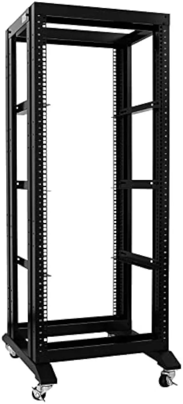 Main image of RAISING ELECTRONICS 27U 4 Post Open Frame Network Server Rack 19inch Width 600mm deep with 3 Pairs of L Rail