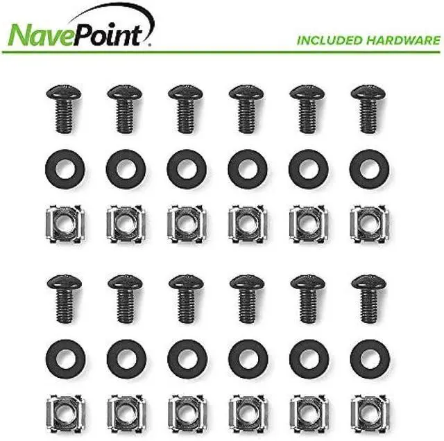 Alt view image 6 of 6 - NavePoint 9U Portable Server Rack with Casters - 9U Network Rack Open Frame with Adjustable Rails, 132lbs Capacity - Up to 22.6 Deep 19-Inch Rack for IT Equipment, Telecom & A/V, Black