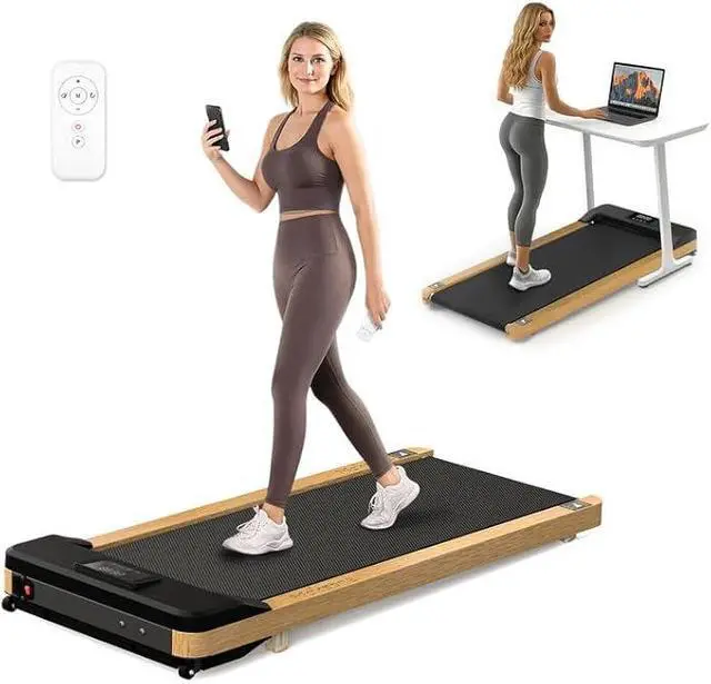 Main image of Maksone Portable Walking Pad with Remote Control,Wooden Office Treadmill for Home&WorkLED Dispaly Under Desk Treadmill