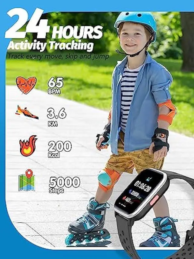 Alt view image 2 of 5 - Kids Smart Watch Girls Boys, SmartWatch for Kids Smart Watch Gifts for 4-16 Years Old with Sleep Mode 19 Sports Mode Pedometer Birthday Gift for Boys Girls