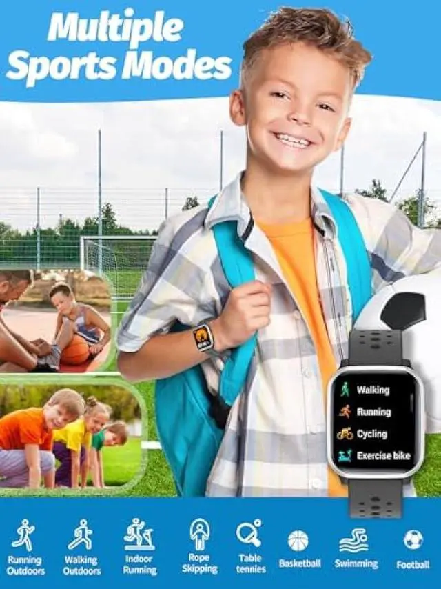 Alt view image 4 of 5 - Kids Smart Watch Girls Boys, SmartWatch for Kids Smart Watch Gifts for 4-16 Years Old with Sleep Mode 19 Sports Mode Pedometer Birthday Gift for Boys Girls