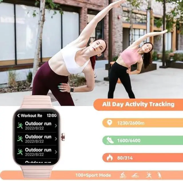 Alt view image 3 of 5 - Smart Watch for Women Men, Answer/Make Call, Alexa Built-in, 1.8 Fitness Tracker with 100 Sport Modes, Heart Rate, Blood Oxygen, Sleep Monitor, Fit for Android and iPhone, IP68 Waterproof
