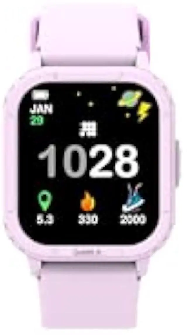 Main image of Cubitt Jr. Smartwatch Fitness Tracker for Kids and Teens with Games, Step Counter, Sleep Monitor, Heart Rate Monitor, Calculator, Activity Tracking, 1.75 AMOLED Touchscreen, Waterproof  Dusty Lilac
