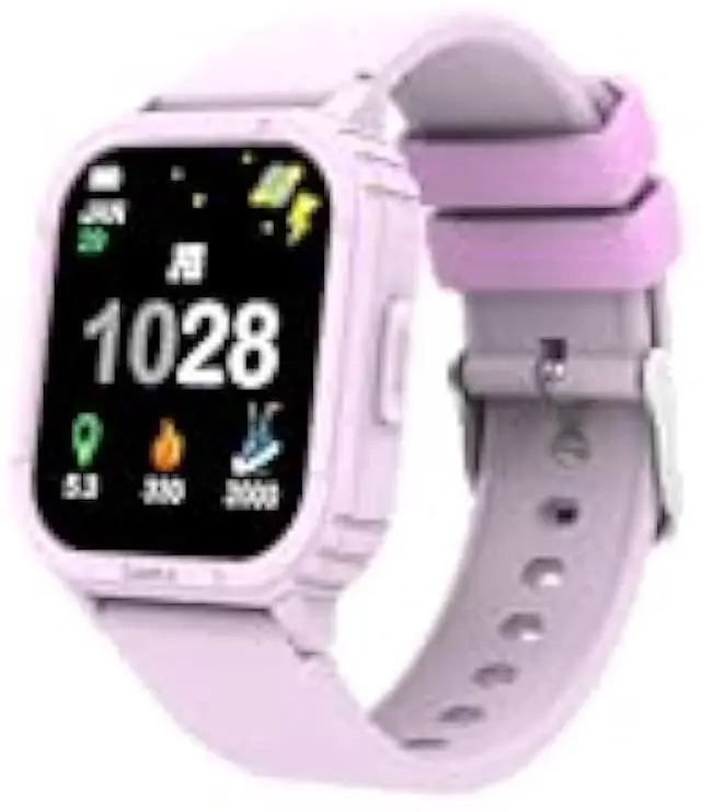 Alt view image 2 of 6 - Cubitt Jr. Smartwatch Fitness Tracker for Kids and Teens with Games, Step Counter, Sleep Monitor, Heart Rate Monitor, Calculator, Activity Tracking, 1.75 AMOLED Touchscreen, Waterproof  Dusty Lilac