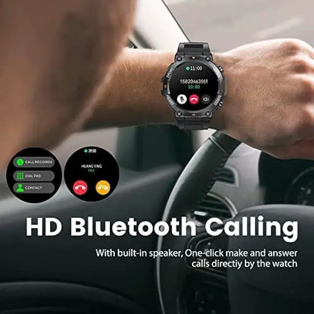 Alt view image 2 of 5 - 1.39 IPS Screen Smart Watches for Men Rugged Tactical Fitness Tracker with Call (Answer+Dial) Heart Rate SpO2 Sleep Monitor 120+ Sport Modes Waterproof Sport Smartwatch for Android iOS