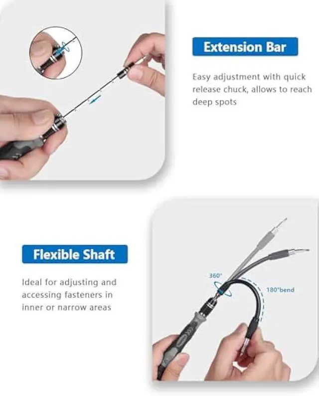 Alt view image 3 of 5 - SHOWPIN 122 in 1 Precision Computer Screwdriver Kit, Laptop Screwdriver Sets with 101 Magnetic Drill Bits, Computer Accessories, Electronics Tool Kit Compatible for Tablet, PC, iPhone, PS4 Repair