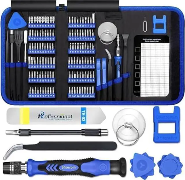 Main image of SHOWPIN Electronics Precision Screwdriver Set: Laptop Tool Kit with 120 Megnatic Bits for Computer PC iPhone Xbox PS4 Switch RC Repair Suitable for IT Tech DIY