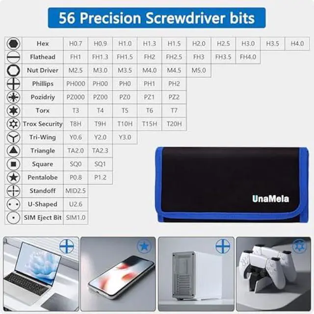 Alt view image 2 of 5 - 80 IN 1 Professional Computer Repair Tool Kit, Precision Screwdriver Set with 56 Bits, Magnetic Screwdriver Set for Laptop, PC, MacBook, Tablet, iPhone, PS4, Electronics, Gamer Tech Gifts for Men