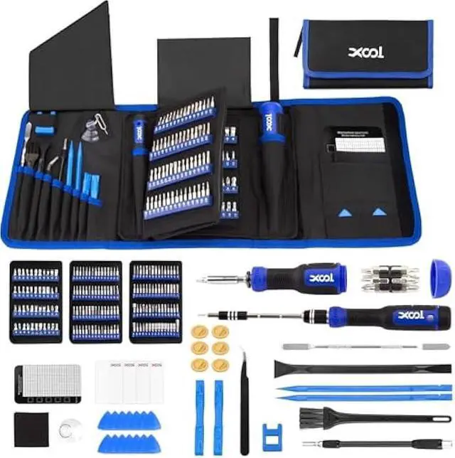 Main image of XOOL 200 in 1 Precision Screwdriver Kit, Electronics Repair Tool Magnetic Driver Kit with 164 Bits, Flexible Shaft, Extension Rod for Computer, iPhone, Laptop, PC, PS4, Xbox, Nintendo