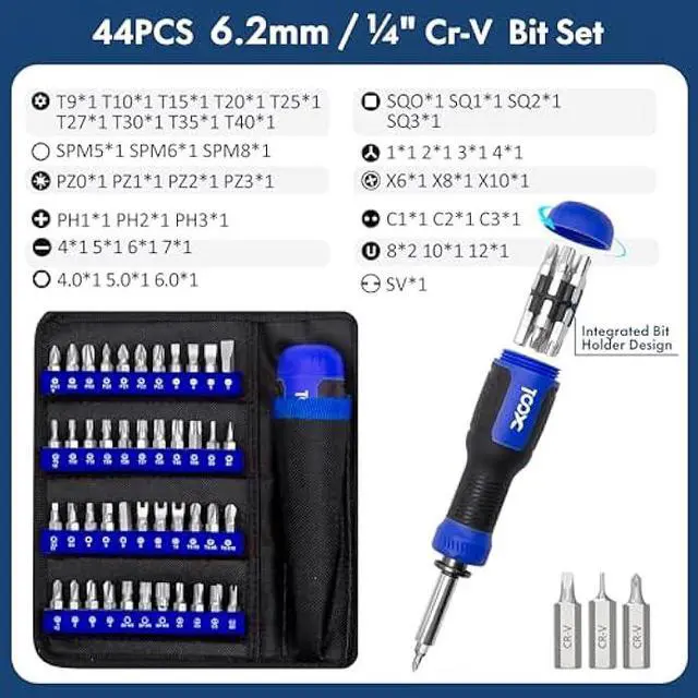 Alt view image 4 of 5 - XOOL 200 in 1 Precision Screwdriver Kit, Electronics Repair Tool Magnetic Driver Kit with 164 Bits, Flexible Shaft, Extension Rod for Computer, iPhone, Laptop, PC, PS4, Xbox, Nintendo