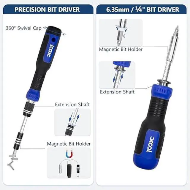 Alt view image 5 of 5 - XOOL 200 in 1 Precision Screwdriver Kit, Electronics Repair Tool Magnetic Driver Kit with 164 Bits, Flexible Shaft, Extension Rod for Computer, iPhone, Laptop, PC, PS4, Xbox, Nintendo