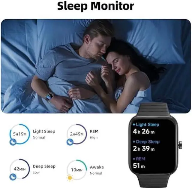 Alt view image 5 of 5 - Smart Watch for Women Men, Answer/Make Call, Alexa Built-in, 1.8 Fitness Tracker with 100 Sport Modes, Heart Rate, Blood Oxygen, Sleep Monitor, Fit for Android and iPhone, IP68 Waterproof