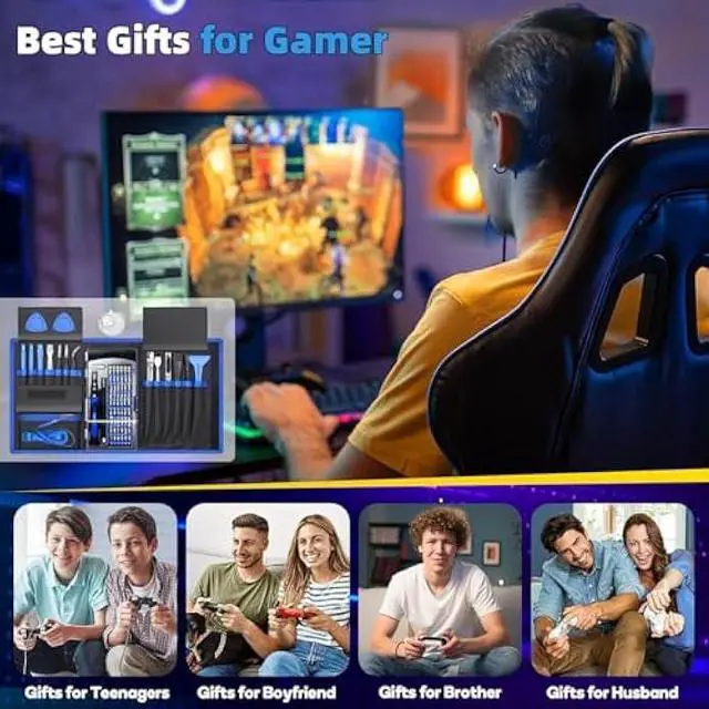 Alt view image 5 of 5 - 80 IN 1 Professional Computer Repair Tool Kit, Precision Screwdriver Set with 56 Bits, Magnetic Screwdriver Set for Laptop, PC, MacBook, Tablet, iPhone, PS4, Electronics, Gamer Tech Gifts for Men