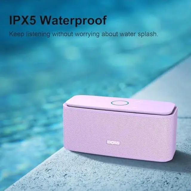 Alt view image 4 of 5 - DOSS SoundBox Touch Wireless Bluetooth Speaker with 12W HD Sound and Bass, IPX5 Water-Resistant, 20H Playtime, Handsfree, Portable for Office, Home, Outdoor, Travel-Purple