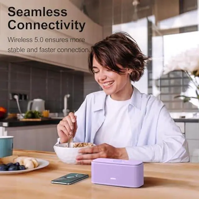 Alt view image 5 of 5 - DOSS SoundBox Touch Wireless Bluetooth Speaker with 12W HD Sound and Bass, IPX5 Water-Resistant, 20H Playtime, Handsfree, Portable for Office, Home, Outdoor, Travel-Purple