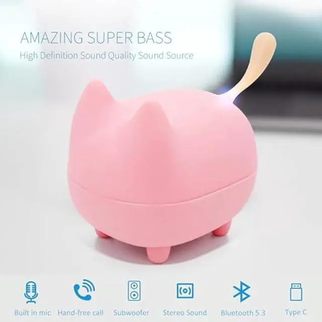 Alt view image 2 of 5 - gingo Cute Speaker Portable Bluetooth Speaker Mini Wireless Speakers with Clarity Stereo for House Kids Room Decor Bedroom Desk Office Outdoor Kitchen Accessories