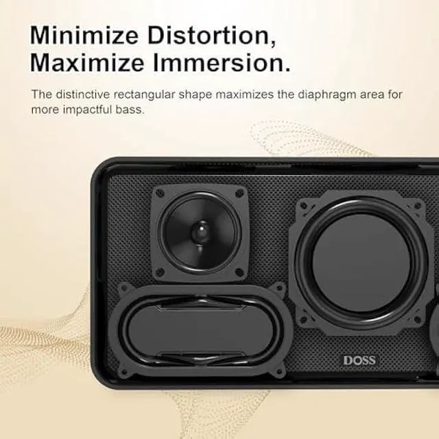Alt view image 4 of 5 - DOSS SoundBox XL Bluetooth Speaker with Subwoofer, 32W Loud Sound with Booming Bass, Dual DSP Technologies, 10H Playtime, USB-C, TWS, 2.1 Audio Channel for Home, Indoor and Office - Upgraded