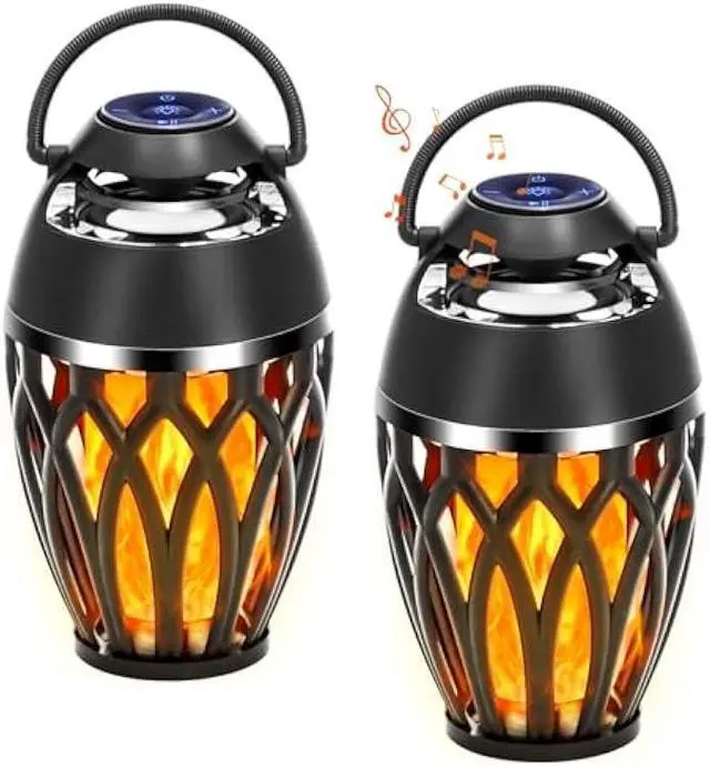 Main image of Vanten 2 Packs Outdoor Bluetooth Speakers, Bluetooth 5.0 Led Flame Speaker, IPX5 Waterproof Flame Torch Atmosphere Speaker, Flame Lamp, Gifts for Men Women, Decorations for Party Garden Patio