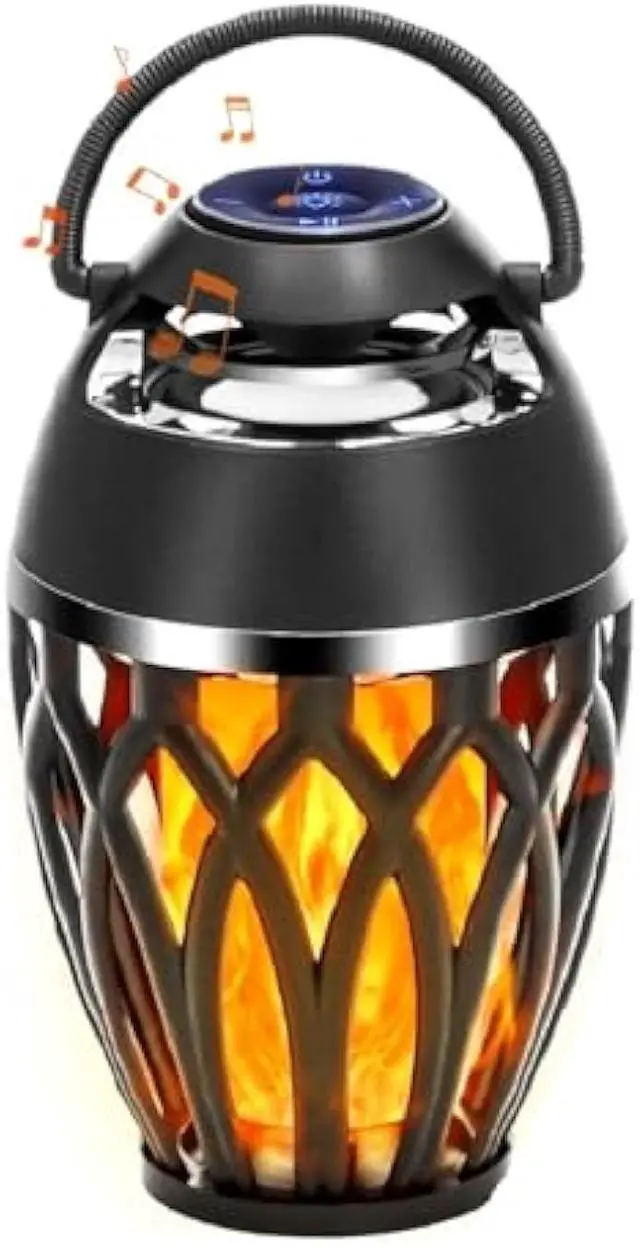 Alt view image 4 of 5 - Vanten 2 Packs Outdoor Bluetooth Speakers, Bluetooth 5.0 Led Flame Speaker, IPX5 Waterproof Flame Torch Atmosphere Speaker, Flame Lamp, Gifts for Men Women, Decorations for Party Garden Patio