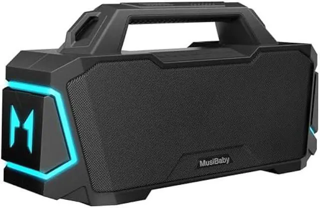 Main image of Bluetooth Speaker,Musibaby M1 Portable Bluetooth Speakers:Loud Stereo Sound with Subwoofer,Deep Bass,IPX6 Waterproof,Wireless Speaker with BT5.3,Dual Pairing,24H+ Playtime for Outdoor,Beach(Blk)