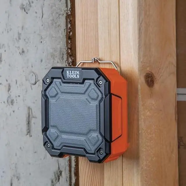 Alt view image 6 of 6 - Klein Tools AEPJS3 Bluetooth Jobsite Speaker With Magnet and Hook, 20-Hr Run Time, Charge Via USB A or C, Pair Multiple Speakers Via Broadcast, Hands Free Capable