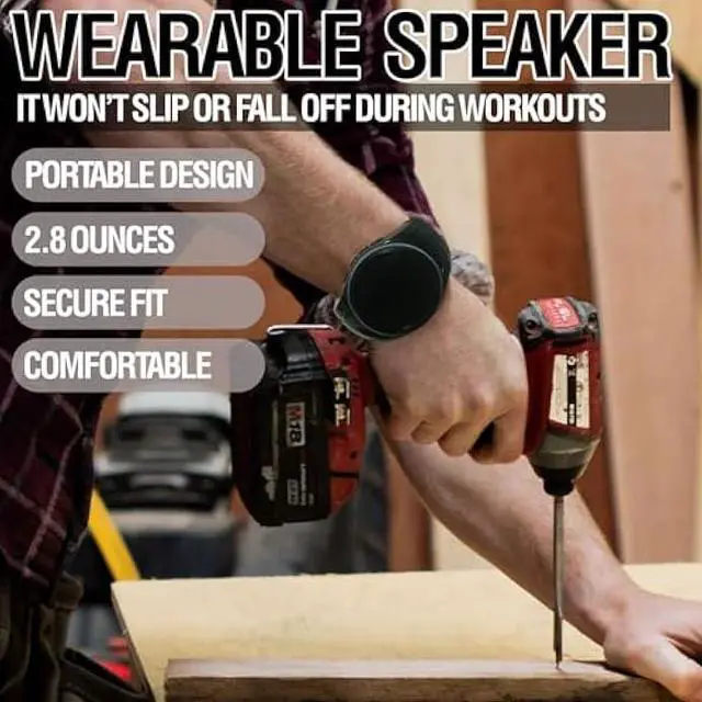 Alt view image 2 of 5 - Frewico Upgraded Wearable Bluetooth Speaker Watch,Wireless Speaker with Built-in Mic Hands-Free Call,TF Card Slot,TWS Stereo,RGB Lights,Remote Selfie,IP45 Waterproof for Skiing,Cycling,Hiking (Black)