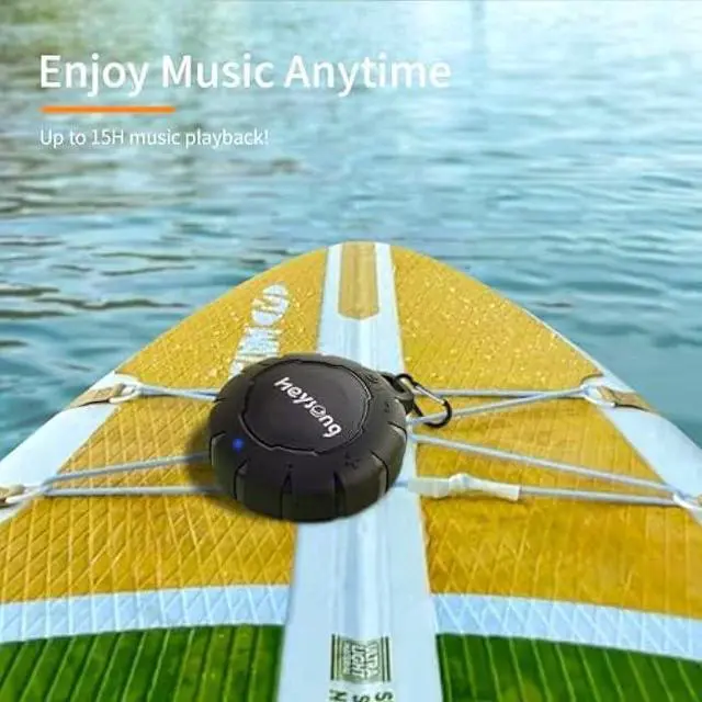 Alt view image 4 of 6 - HEYSONG Waterproof Shower Speaker, Durable & Lightweight Portable with HD Sound, Stereo Pairing, Wireless Outdoor for Pool, Beach, Hiking, Kayaking, Gift for Men, Women