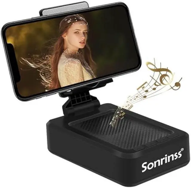Main image of Wireless Bluetooth Speaker with Phone Stand - HD Sound Anti-Slip, Gifts for Men/Women | Compatible with All Smartphones (Home/Office/Outdoor)