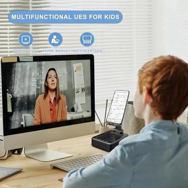 Alt view image 4 of 5 - Wireless Bluetooth Speaker with Phone Stand - HD Sound Anti-Slip, Gifts for Men/Women | Compatible with All Smartphones (Home/Office/Outdoor)