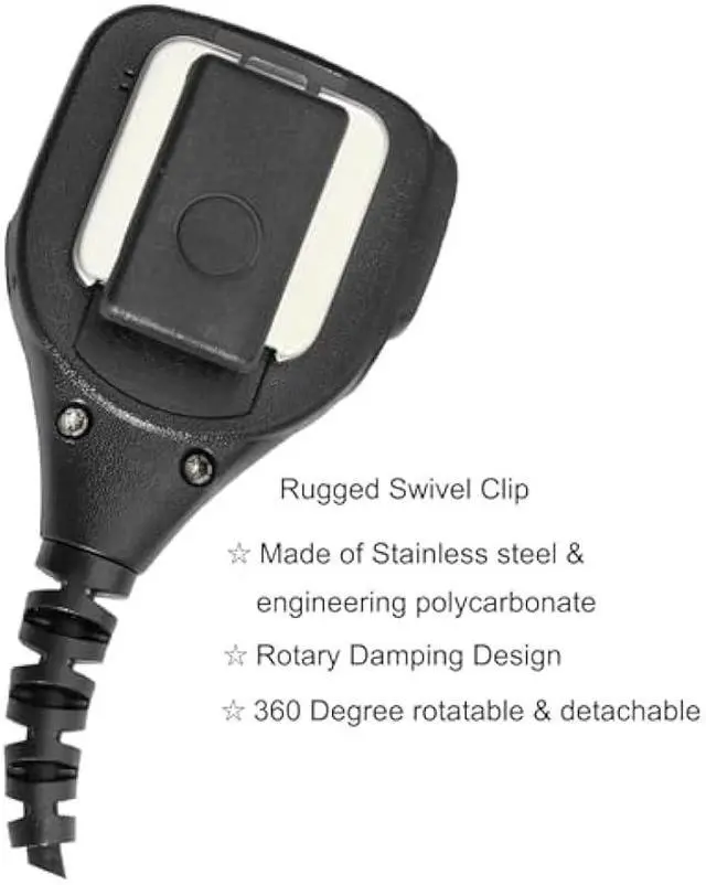 Alt view image 3 of 6 - Amasu XPR3300 XPR3500e Remote Speaker Microphone Shoulder Mic for XPR3000 XPR3300e XPR3500 XPR3000e DP2000 DP2400 DEP XIR PMMN4075 PMMN4076 PMMN4071A