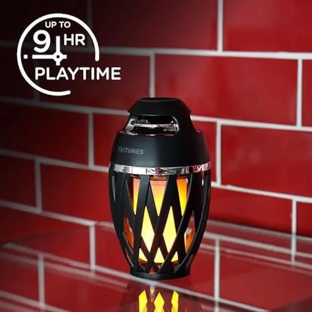 Alt view image 5 of 5 - TikiTunes Portable Bluetooth 5.0 Indoor/Outdoor Wireless Speaker, LED Torch Atmospheric Lighting Effect, 5-Watt Audio USB Speaker, 2000 mAh Battery for iPhone/iPad/Android