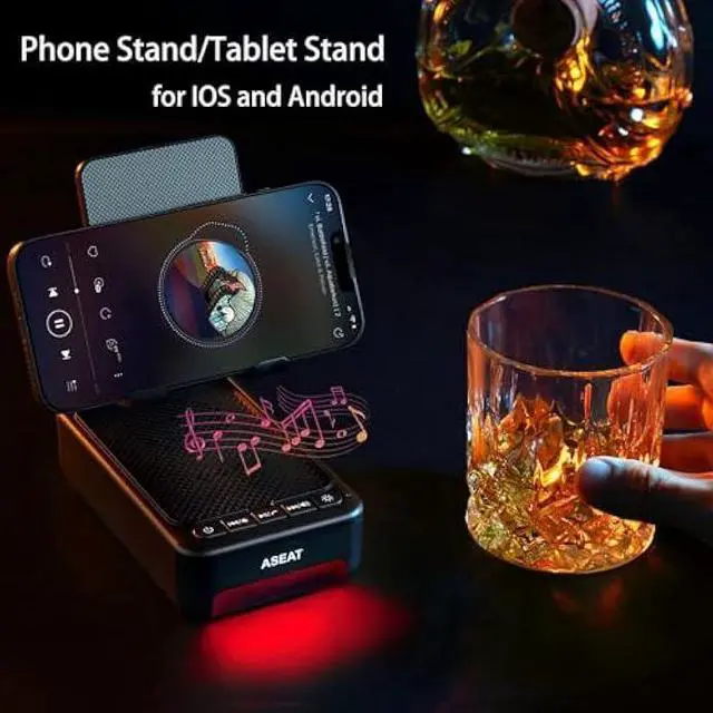 Alt view image 3 of 5 - Gifts for Men Him, Cell Phone Stand with Bluetooth Speaker&Led Color Changing Light, Unique Gifts for Women Dad Her Husband, Cool Tech Gadget Wireless Speaker, Birthday Gifts for Men, Ideal Gifts