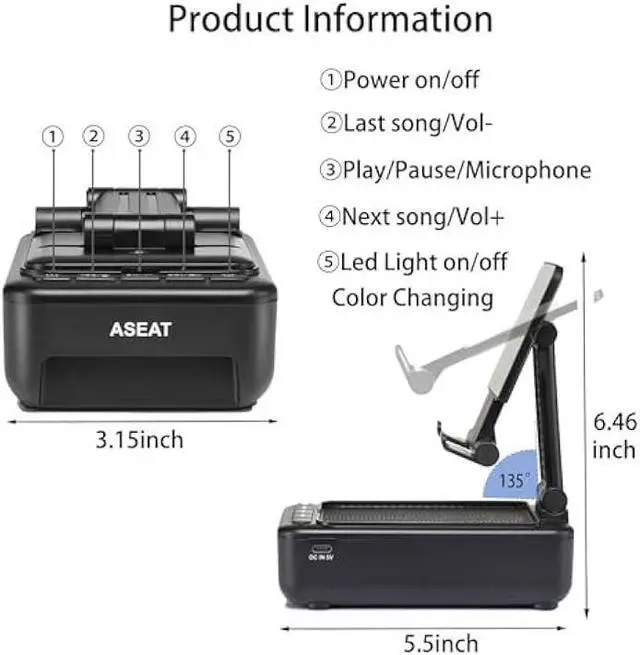 Alt view image 5 of 5 - Gifts for Men Him, Cell Phone Stand with Bluetooth Speaker&Led Color Changing Light, Unique Gifts for Women Dad Her Husband, Cool Tech Gadget Wireless Speaker, Birthday Gifts for Men, Ideal Gifts