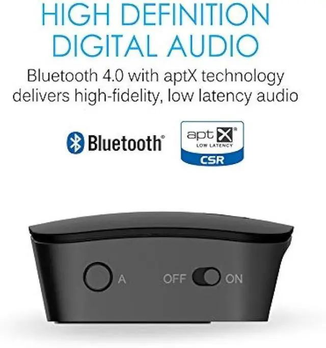 Alt view image 5 of 5 - MEE audio Connect Bluetooth Audio Transmitter for up to 2 Wireless Headphones/Speakers, Bluetooth Streamer Adapter with AptX Low Latency for TV/PC/Airplane/Gym with 3.5mm/AUX/RCA/Optical Input