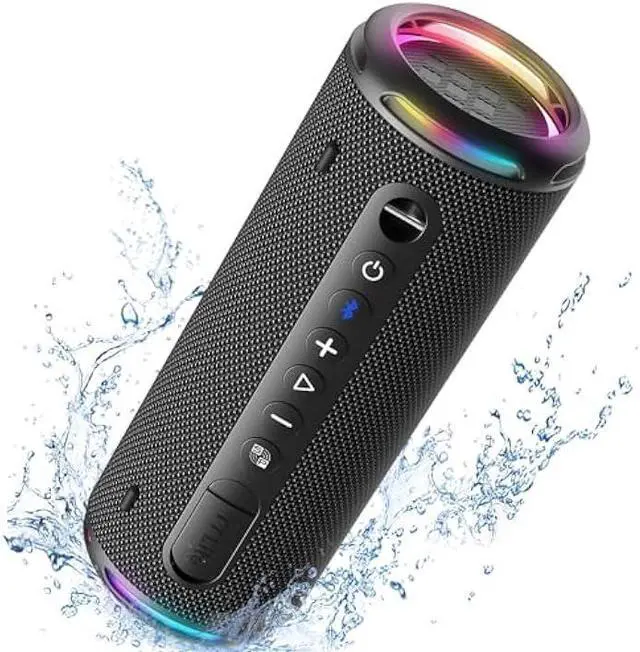Main image of Tronsmart T7 Lite 24W Portable Bluetooth Speaker, Enhanced Bass, Rainbow Light Show, 24H Playtime, IPX7 Waterproof, Wireless Stereo Pairing, Bluetooth 5.3, for Home Outdoor Travel (Black)