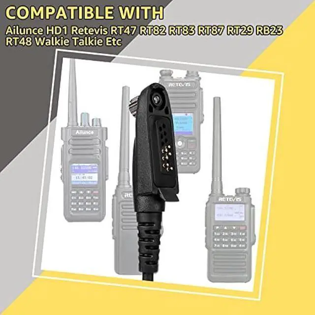 Alt view image 2 of 6 - Retevis RT29 Ailunce HD2 Shoulder Speaker Mic, IP54 Waterproof Original Microphone, Compatible RT29 RT48 NR30 RB23 Ailunce HD1 HD2 HA1G Motorola GP328 Plus GP344 Walkie Talkies (1 Pack)