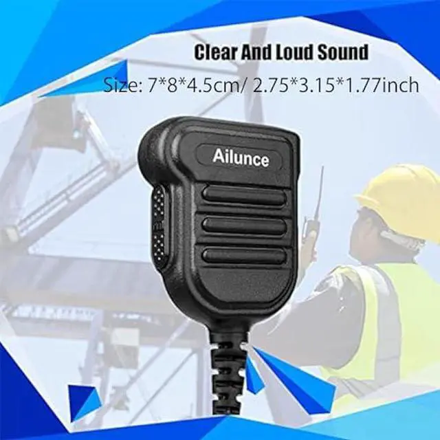 Alt view image 6 of 6 - HD1 Retevis RT29 Radio Microphone,Original Shoulder Speaker Mic, Compatible with RT29 RT48 NR30 RB23 Ailunce HD1 HD2 HA1G Motorola GP328 Plus GP344, IP55 Waterproof mic(1 Pack)