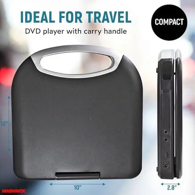 Alt view image 4 of 7 - Magnavox MTFT750-BK Portable 7 inch TFT DVD/CD Player with Remote Control and Car Adapter in Black | Rechargeable Battery | Headphone Jack | Built-In Speakers |