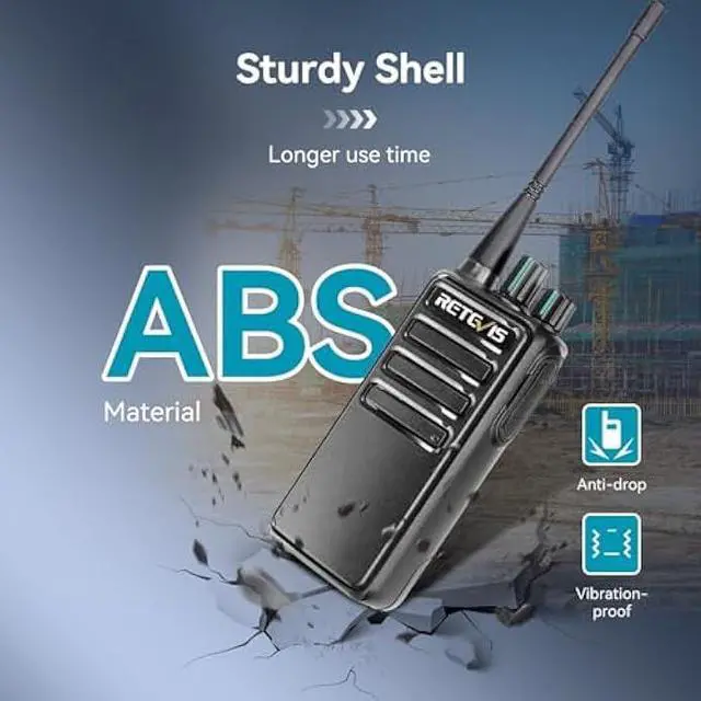 Alt view image 2 of 6 - Retevis RB29 2 Way Radio Long Range,Two Way Radios with Waterproof Shoulder Mic,USB Charging Base,Rugged Walkie Talkies Rechargeable for Business Worksite Construction Site Industrial(4 Pack)