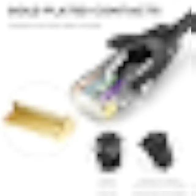 Alt view image 4 of 5 - Ultra Clarity Cables Cat 6 Ethernet Cable 1 FT (10 Pack), Cat6 Patch Cable, High Speed 10Gbps 500Mhz Ethernet Cable Network Cord, RJ45 LAN Internet Cable for Computer Modem Router PS4/5 Xbox -Black