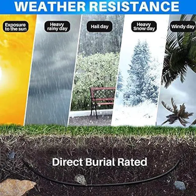 Alt view image 2 of 6 - Adoreen Cat 6 Outdoor Ethernet Cable 100 Ft Black, High Speed Heavy Duty Long Internet Network Cable for POE Camera Cat 5 5e RJ45 LAN Patch Cable Cord, Sturdy Waterproof Direct Burial+25 Ties