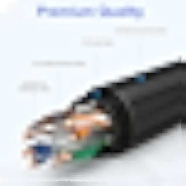 Alt view image 3 of 6 - 100FT Cat6 Outdoor Ethernet Cable, In-Ground, Heavy Duty Direct Burial, 24AWG CCA Patch Cord, POE, UTP, Waterproof, LLDPE UV Resistant, Network, Internet, LAN, Cat 6 Cable 100 Feet with 25 Cable Ties