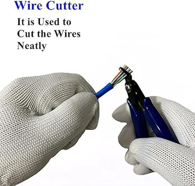 Alt view image 5 of 6 - Rj45 Crimp Tool Kit Pass Through and Standard Cat6 Cat6A Cat5 Cat5e rj45 Crimping Tool with 50pcs rj45 Cat6 Pass Through Connectors, 20pcs Covers, 1 Network Cable Tester, 2 Wire Strippers, 1 Cutter