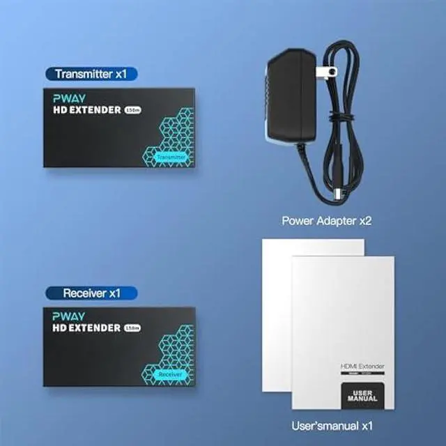 Alt view image 6 of 7 - PWAY HDMI Extender 500ft Over Single Cat5e/6, One to Multiple Monitors by Gigabit Ethernet Switch, Full HD 1080P@60Hz Video Extended